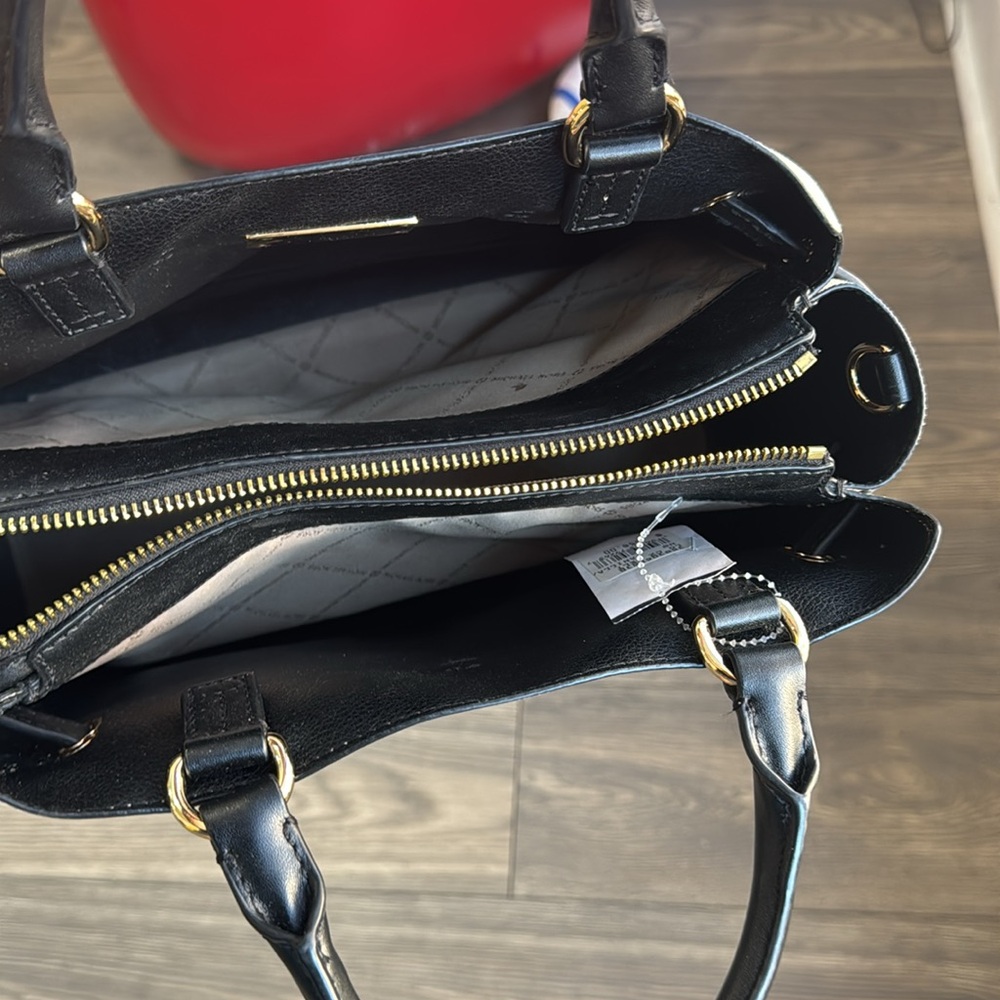 Michael Kors Reed Large Vanilla Black Satchel - Picture 6 of 9